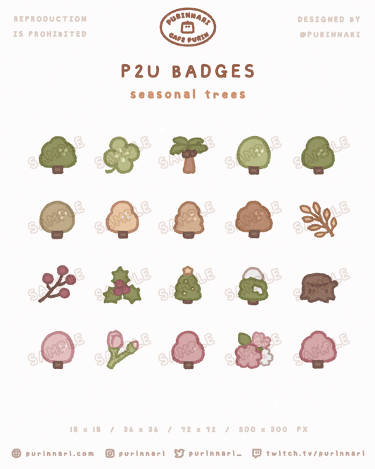 [ P2U ] Seasonal Tree Badge Bundle of 20 ⋮ Twitch/Youtube/Discord