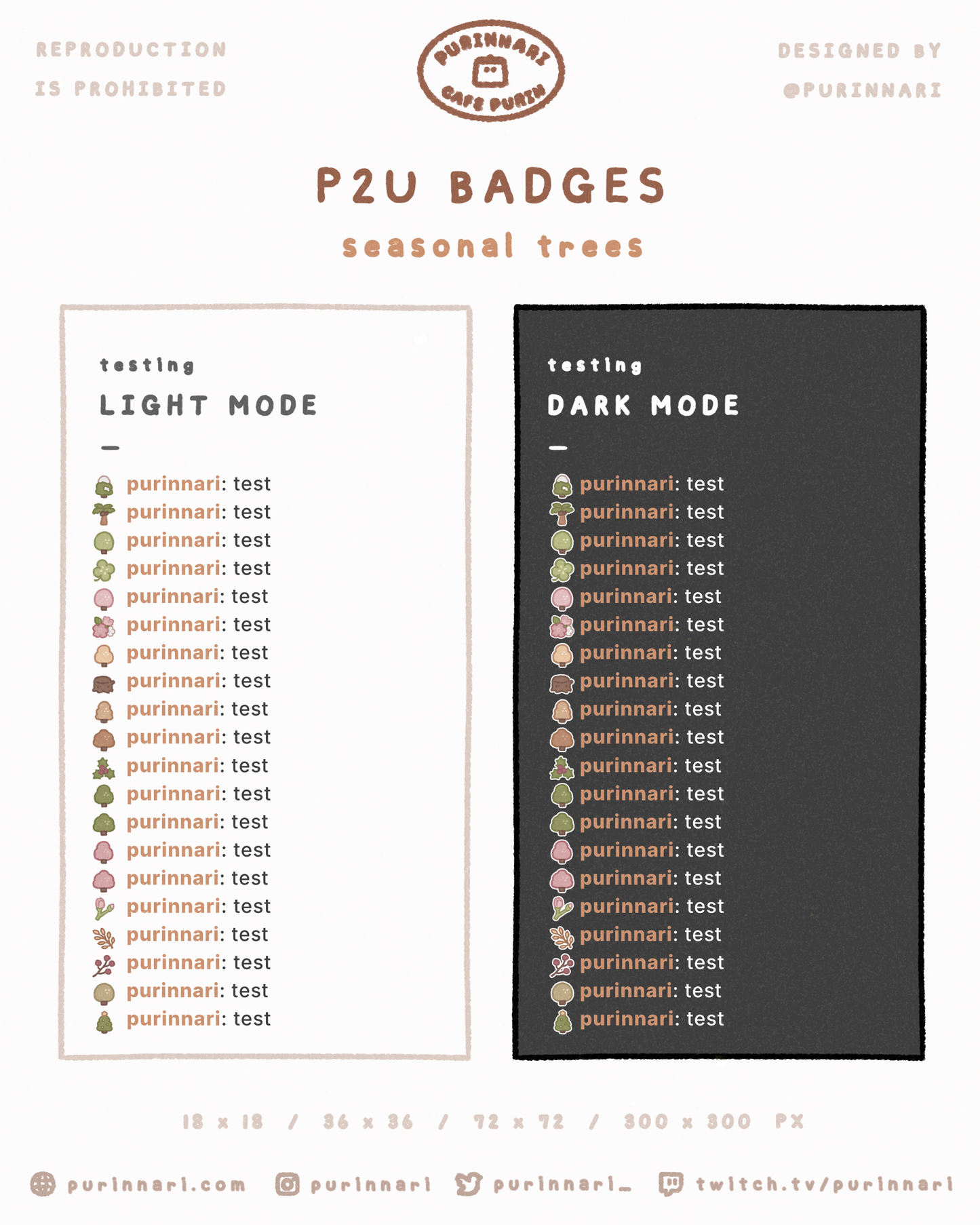 [ P2U ] Seasonal Tree Badge Bundle of 20 ⋮ Twitch/Youtube/Discord
