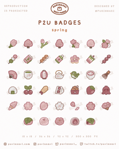 [ P2U ] Spring Badge Bundle of 40 ⋮ Twitch/Youtube/Discord