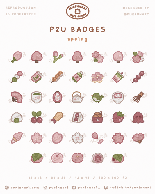 [ P2U ] Spring Badge Bundle of 40 ⋮ Twitch/Youtube/Discord