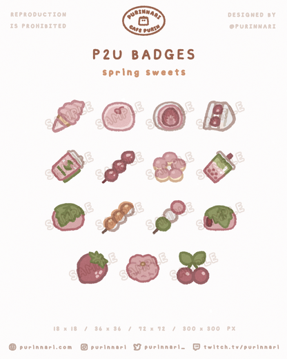 [ P2U ] Spring Sweets Badge Bundle of 15 ⋮ Twitch/Youtube/Discord