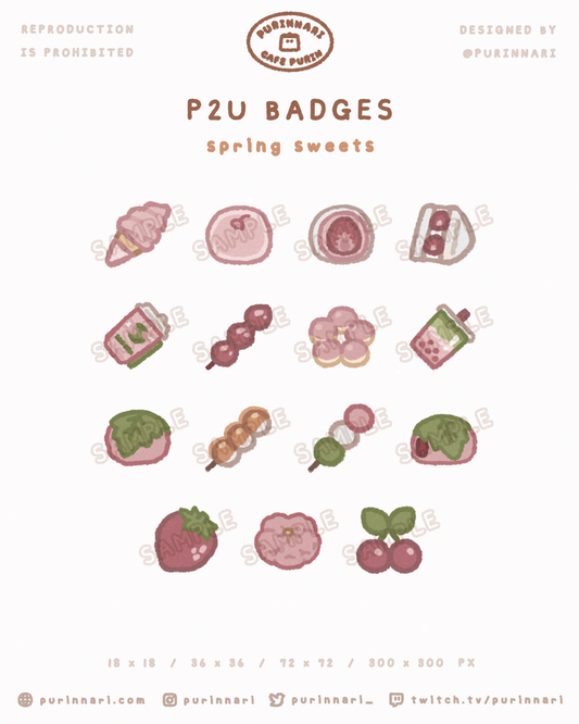 [ P2U ] Spring Sweets Badge Bundle of 15 ⋮ Twitch/Youtube/Discord