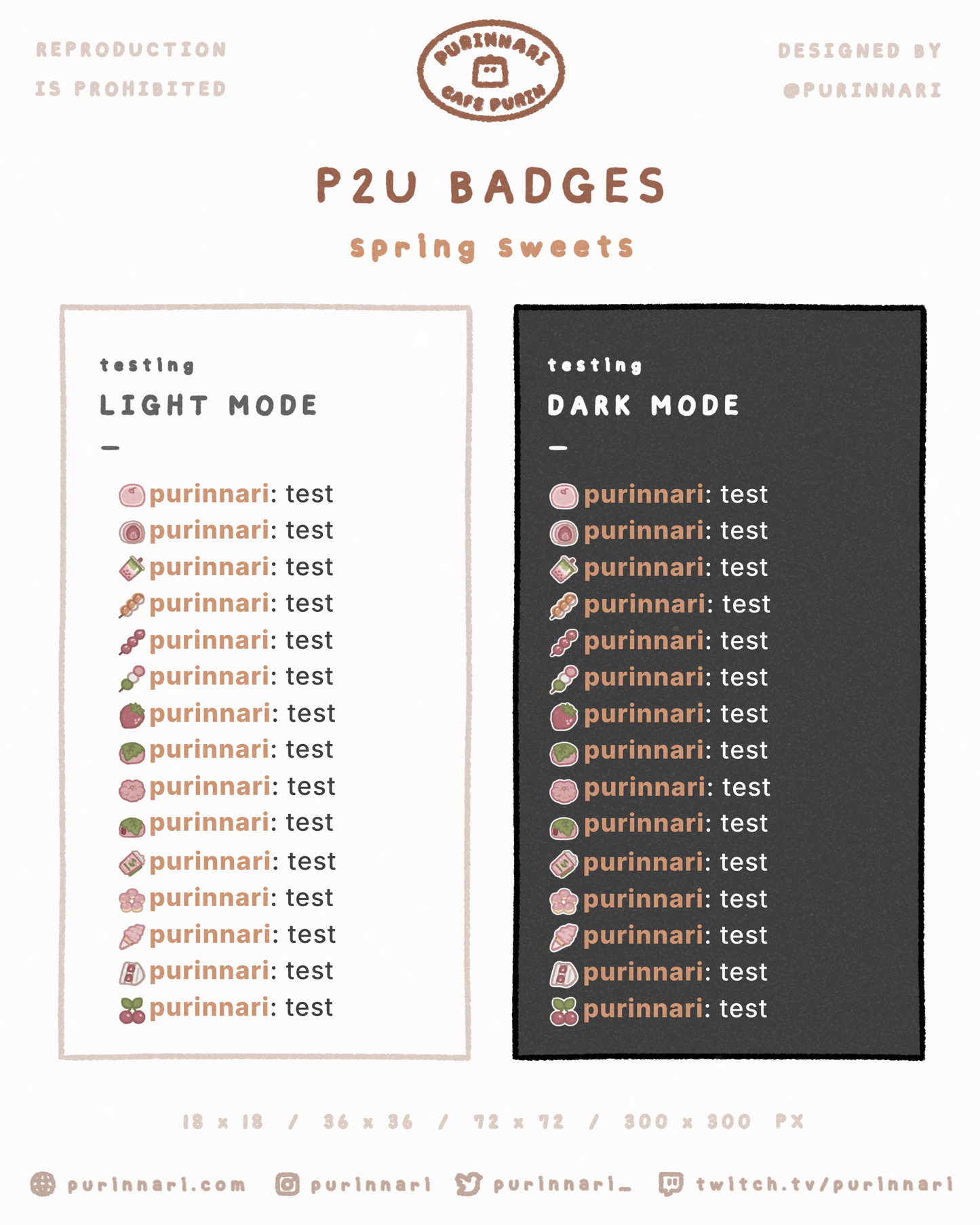 [ P2U ] Spring Sweets Badge Bundle of 15 ⋮ Twitch/Youtube/Discord