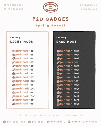 [ P2U ] Spring Sweets Badge Bundle of 15 ⋮ Twitch/Youtube/Discord
