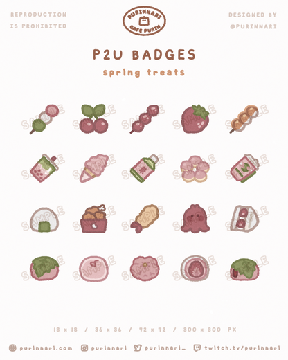 [ P2U ] Spring Treats Badge Bundle of 20 ⋮ Twitch/Youtube/Discord