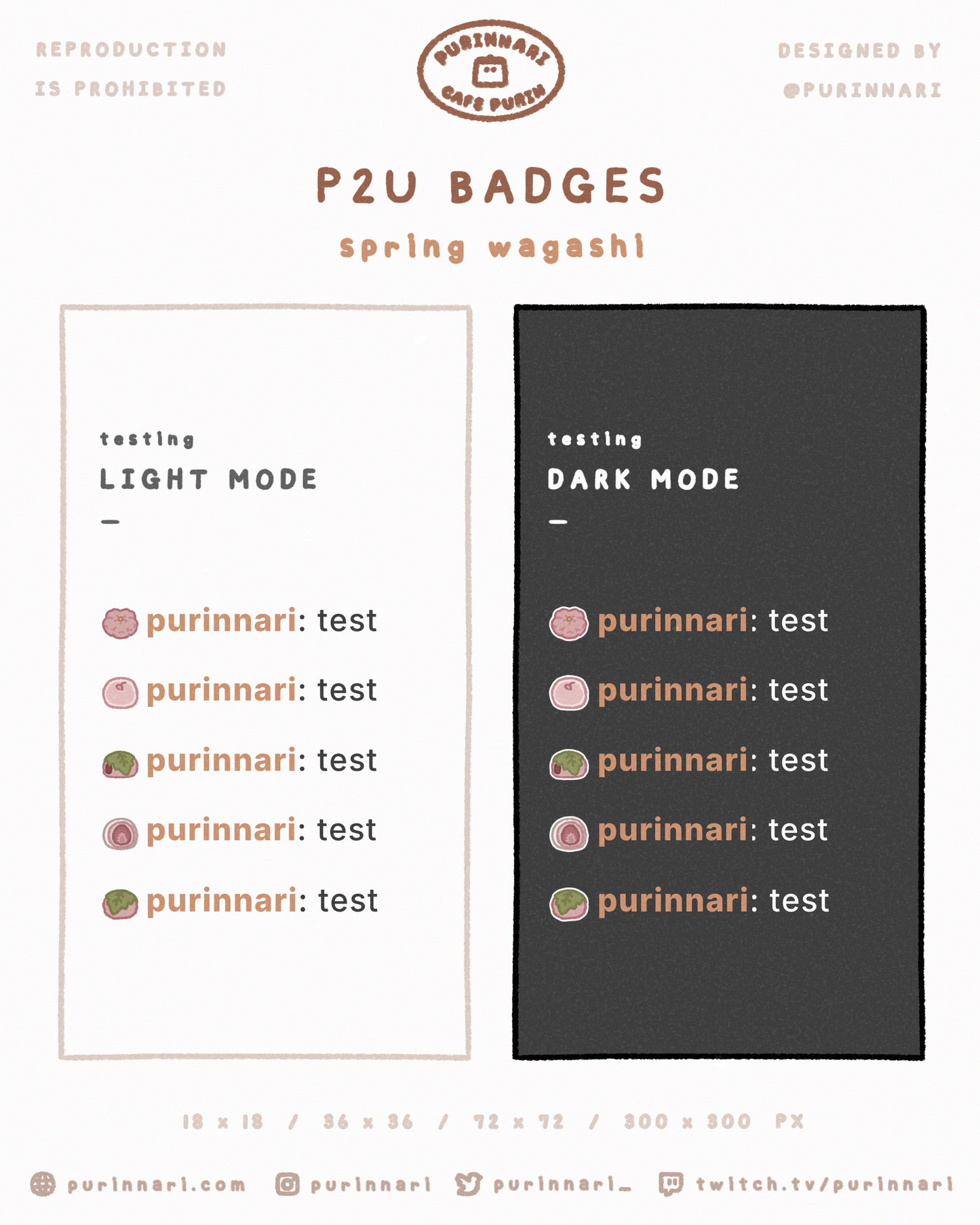 [ P2U ] Spring Wagashi Badge Bundle of 5 ⋮ Twitch/Youtube/Discord