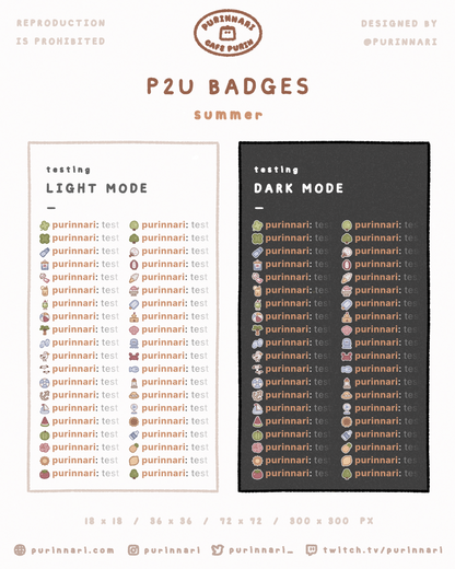 [ P2U ] Summer Badge Bundle of 40 ⋮ Twitch/Youtube/Discord