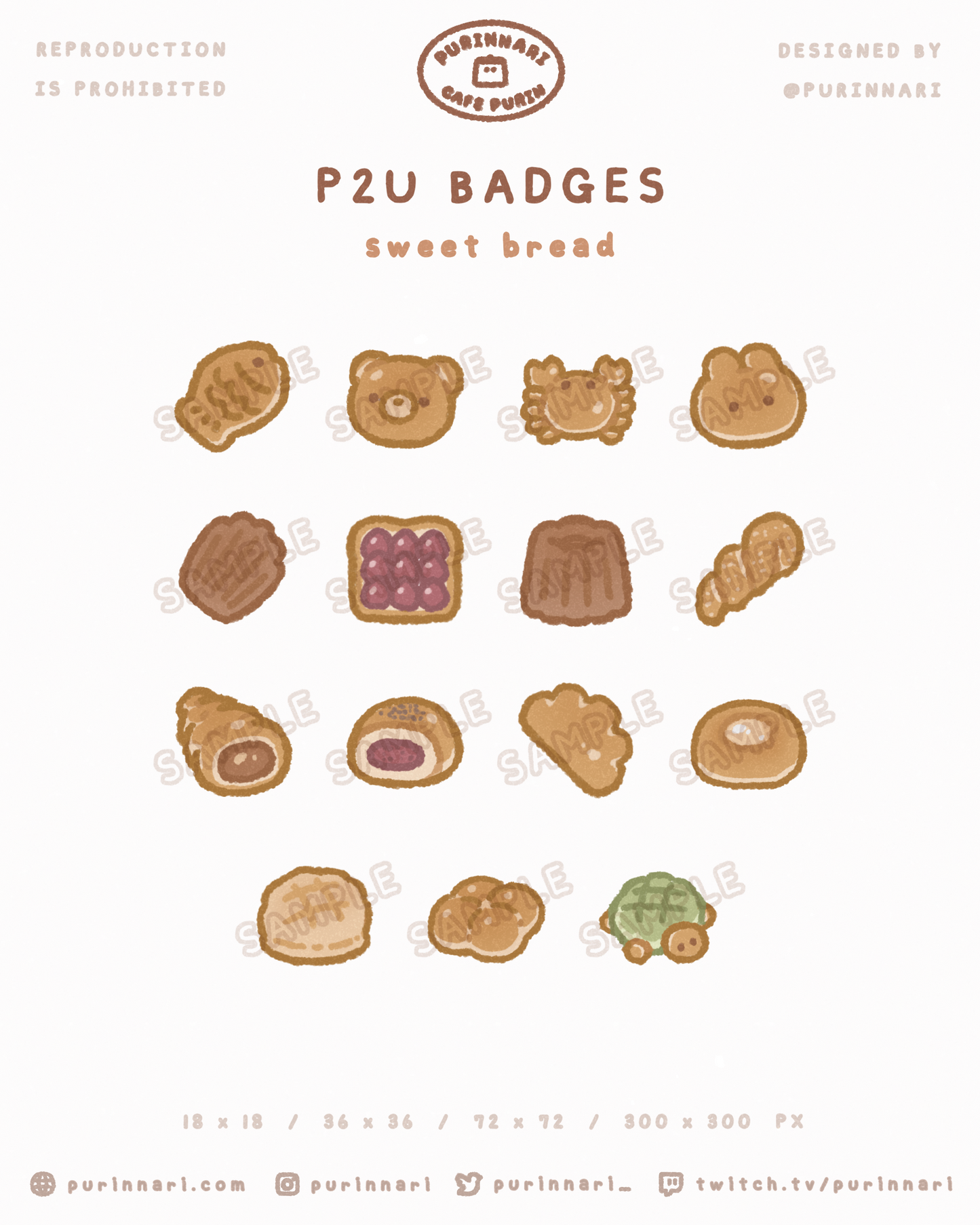 [ P2U ] Sweet Breads Bundle of 15 ⋮ Twitch/Youtube/Discord