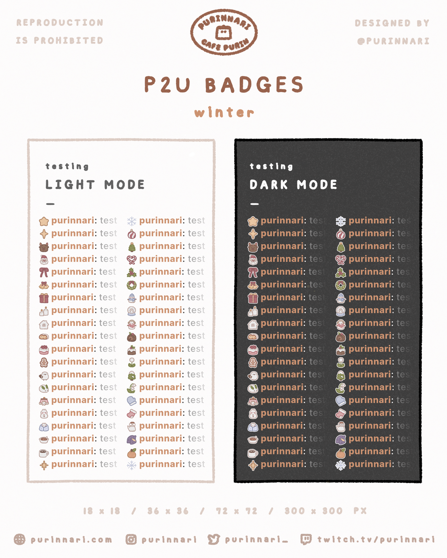 [ P2U ] Winter Badge Bundle of 40 ⋮ Twitch/Youtube/Discord