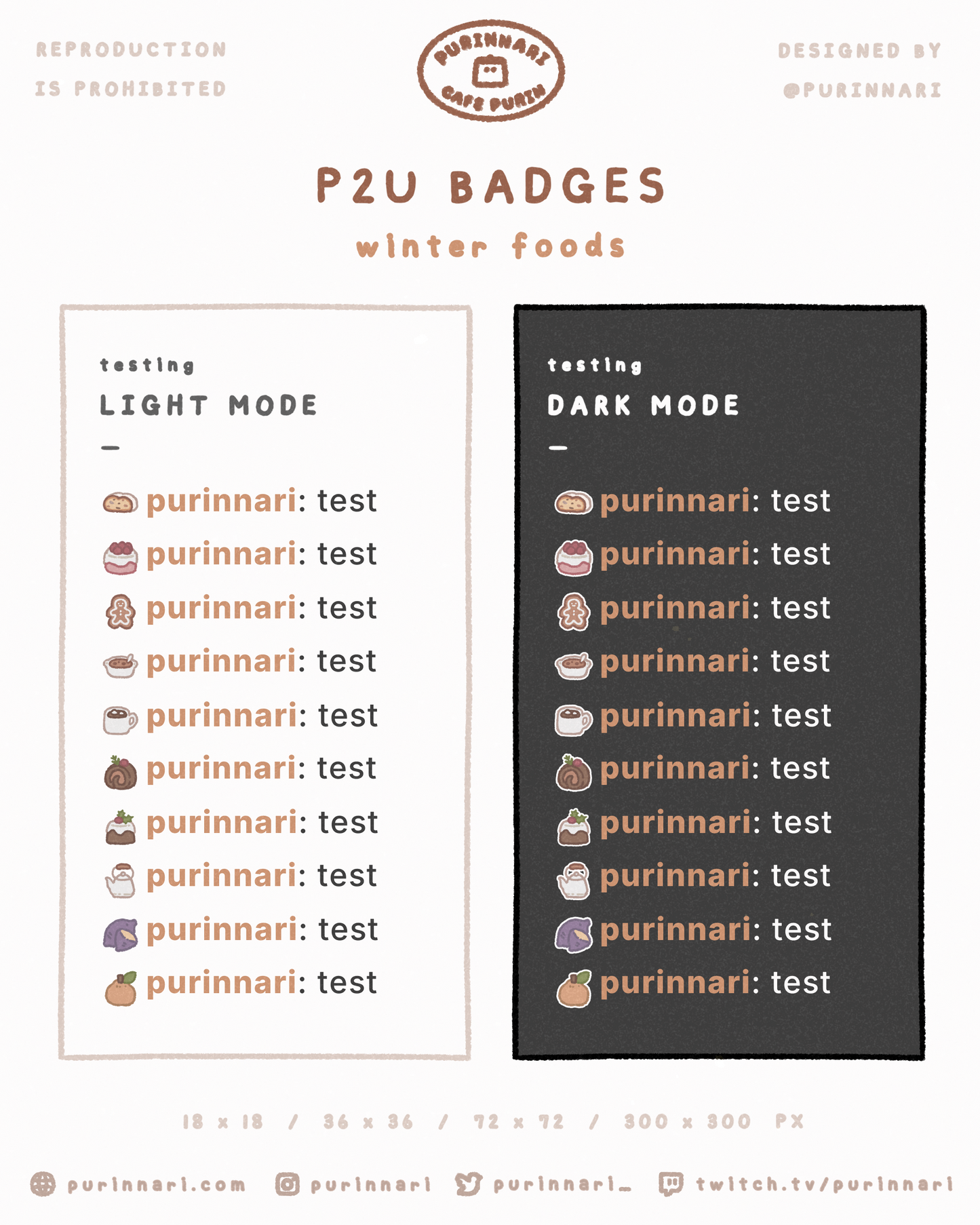[ P2U ] Winter Food Badge Bundle of 10 ⋮ Twitch/Youtube/Discord